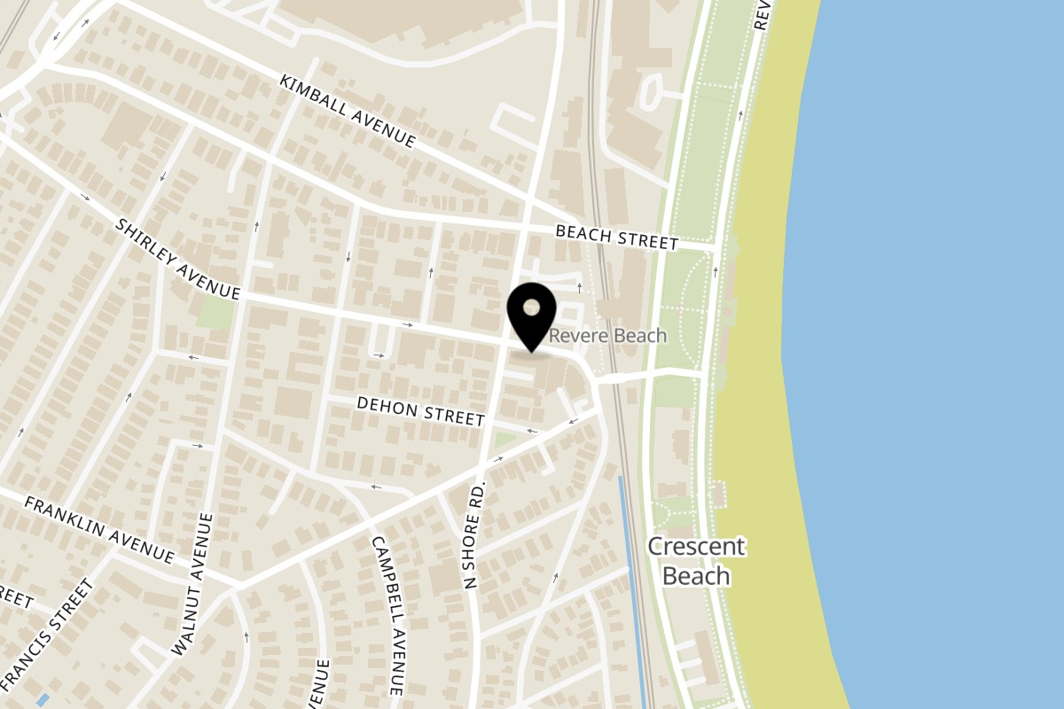Map showing the location of Koro Ramen & Sushi Koro Ramen & Sushi - Revere on 191 Shirley Ave Unit 2 in Revere